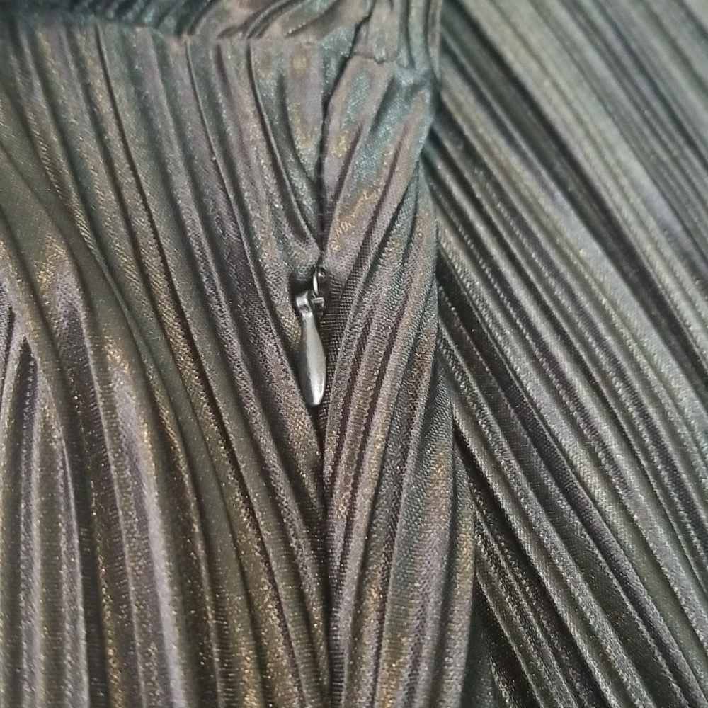 Annystore Black Pleated Long Sleeve Maxi Dress Large - Picture 9 of 11